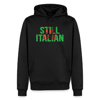 Still Italian - Männer Premium Bio Hoodie - Schwarz - Vorne - Nico (187cm)