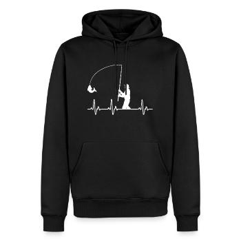 Heartbeat Angler Fischer Équipement de pêche - Sweat à capuche Premium bio Homme - noir - Devant - Nico (187cm)