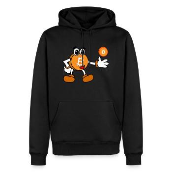 Bitcoin (Bitcoin) - Männer Premium Bio Hoodie - Schwarz - Vorne - Nico (187cm)