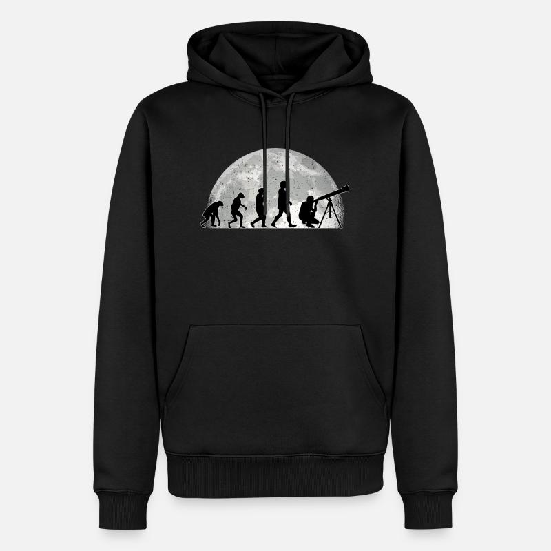 Astronomie Evolution Mond, astronomisch - Männer Premium Bio Hoodie - Schwarz