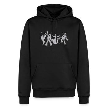 LETS ROCK, GROUPE DE ROCK MUSICIEN T-SHIRT MUSICAL - Sweat à capuche Premium bio Homme - noir - Devant - Nico (187cm)