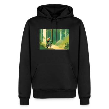 VTT Cyclisme - Sweat à capuche Premium bio Homme - noir - Devant - Nico (187cm)