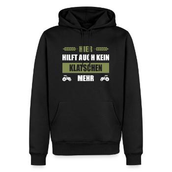 Bauerndemo Hier Hilft Auch Kein Klatschen Mehr - Männer Premium Bio Hoodie - Schwarz - Vorne - Nico (187cm)
