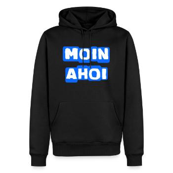 Moin Ahoy Authentic Style - Men’s Premium Organic Hoodie - black - Front - Nico (187cm)