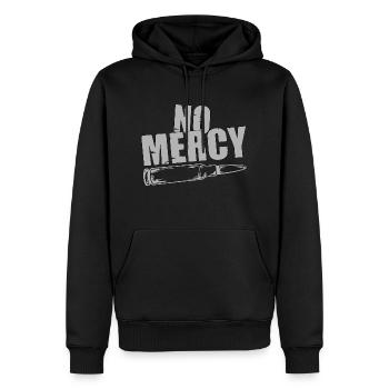 No Mercy Patrone grey - Männer Premium Bio Hoodie - Schwarz - Vorne - Nico (187cm)