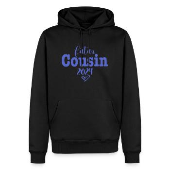 futur cousin 2024 - Sweat à capuche Premium bio Homme - noir - Devant - Nico (187cm)