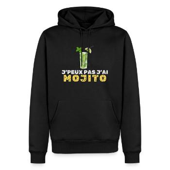 Je peux pas mojito - Sweat à capuche Premium bio Homme - noir - Devant - Nico (187cm)