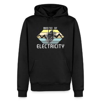 Master of electricity Elektriker Lichttechniker - Männer Premium Bio Hoodie - Schwarz - Vorne - Nico (187cm)