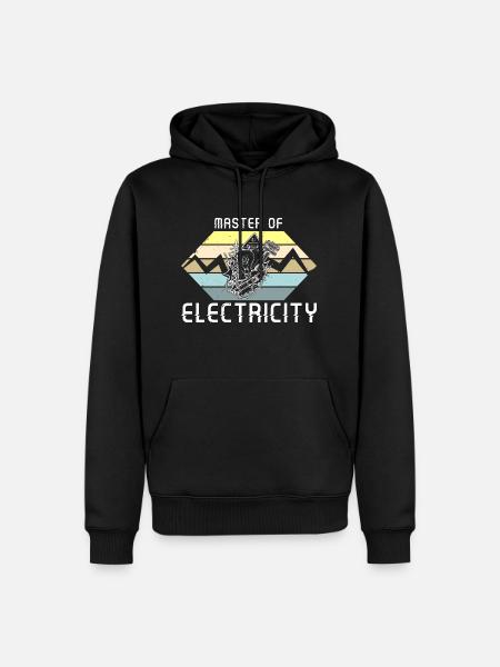 Master of electricity Elektriker Lichttechniker - Männer Premium Bio Hoodie - Schwarz