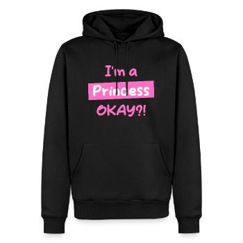 Je suis une Princesse OKAY EN - Sweat à capuche Premium bio Homme - noir - Devant - Nico (187cm)