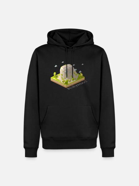 Panneau Hollywood low poly géométrique - Sweat à capuche Premium bio Homme - noir