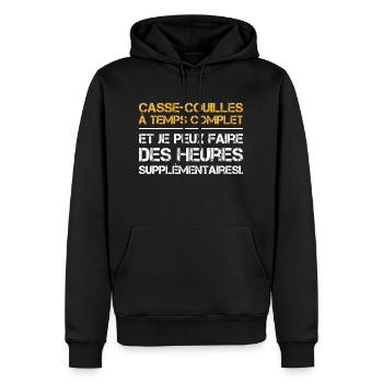 Casse-couilles à temps complet - Sweat à capuche Premium bio Homme - noir - Devant - Nico (187cm)
