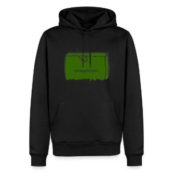 Ein Hecker mit grünem Daumen - Männer Premium Bio Hoodie - Schwarz - Vorne - Nico (187cm)