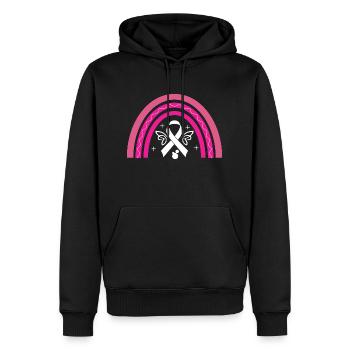 Rosa Schleife des Rosa Oktobers gegen Brustkrebs - Männer Premium Bio Hoodie - Schwarz - Vorne - Nico (187cm)