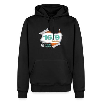 16/9 Kino - Männer Premium Bio Hoodie - Schwarz - Vorne - Nico (187cm)