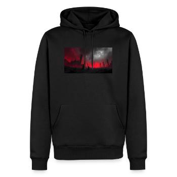 Welcome to hell - Männer Premium Bio Hoodie - Schwarz - Vorne - Nico (187cm)