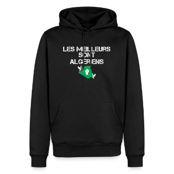 Die besten sind Algerier - Männer Premium Bio Hoodie - Schwarz - Vorne - Nico (187cm)