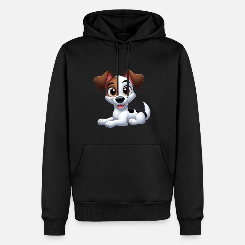 Jack Russel 2 - Männer Premium Bio Hoodie - Schwarz
