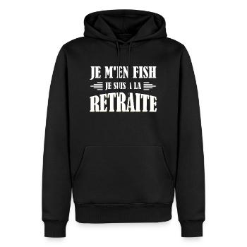 Je M'en Fish, Je suis A La Retraite - Sweat à capuche Premium bio Homme - noir - Devant - Nico (187cm)