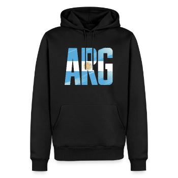 Argentinien - Männer Premium Bio Hoodie - Schwarz - Vorne - Nico (187cm)