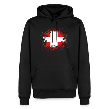 home country roots wurzeln love Schweiz png - Männer Premium Bio Hoodie - Schwarz - Vorne - Nico (187cm)
