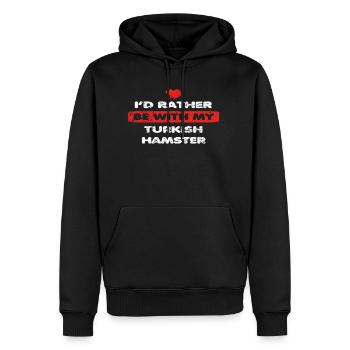 Hamster love rather bei my TURKISH HAMSTER - Männer Premium Bio Hoodie - Schwarz - Vorne - Nico (187cm)
