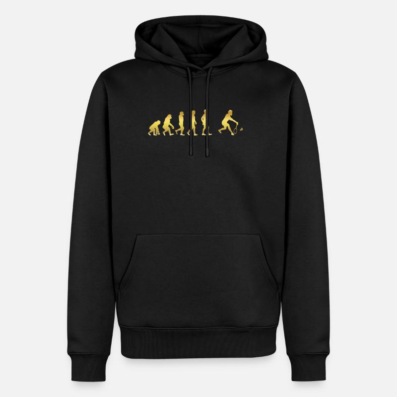 évolution du rythme cardiaque EKG humain badminton - Sweat à capuche Premium bio Homme - noir