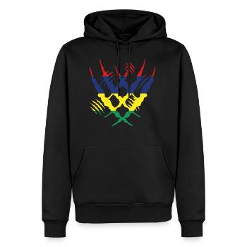 Claw griffe worn fissures x maison fier Mauritiu - Sweat à capuche Premium bio Homme - noir - Devant - Nico (187cm)