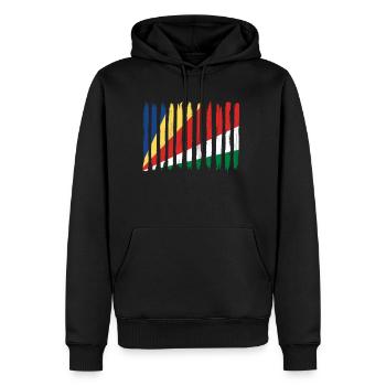 Roots maison home love fière Seychelles png - Sweat à capuche Premium bio Homme - noir - Devant - Nico (187cm)