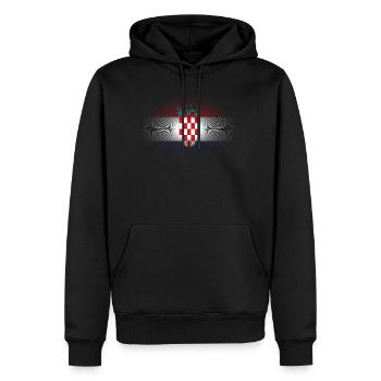 Amour de la maison patrie soleil brille drapeau fier Croate - Sweat à capuche Premium bio Homme - noir - Devant - Nico (187cm)