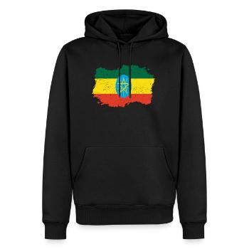 Roots Roots drapeau pays d'origine Ethiopie Png - Sweat à capuche Premium bio Homme - noir - Devant - Nico (187cm)