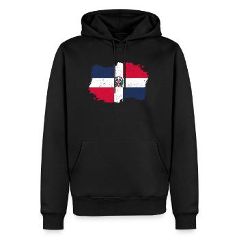 indigène Drapeau Roots Roots Re dominicaine - Sweat à capuche Premium bio Homme - noir - Devant - Nico (187cm)