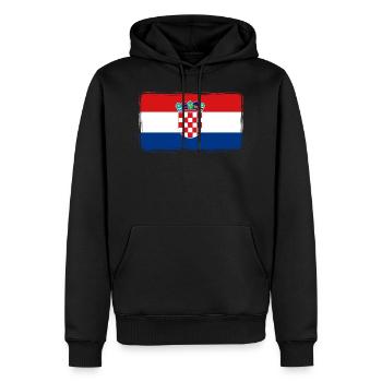 Croatia Flag Used Look Adria Zagreb Croatian - Men’s Premium Organic Hoodie - black - Front - Nico (187cm)