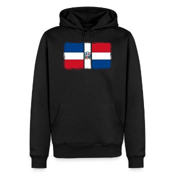 République dominicaine Drapeau Dom Rep Drapeau - Sweat à capuche Premium bio Homme - noir - Devant - Nico (187cm)