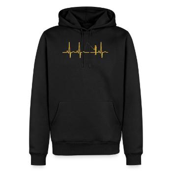 evolution ekg heartbeat angeln fischer fischen - Männer Premium Bio Hoodie - Schwarz - Vorne - Nico (187cm)