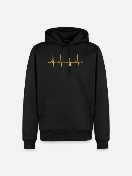 evolution ekg heartbeat GUITAR GUITAR - Men’s Premium Organic Hoodie - black