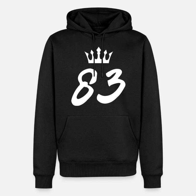 83 Couronne numérique - Sweat à capuche Premium bio Homme - noir