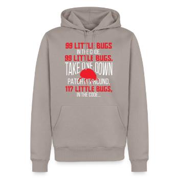 99 Little Bugs in the Code Funny Programmer - Männer Premium Bio Hoodie - Taupe - Vorne - Nico (187cm)