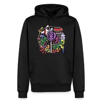 Hippie - Männer Premium Bio Hoodie - Schwarz - Vorne - Nico (187cm)