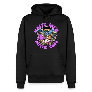 Hippie - Männer Premium Bio Hoodie - Schwarz - Vorne - Nico (187cm)