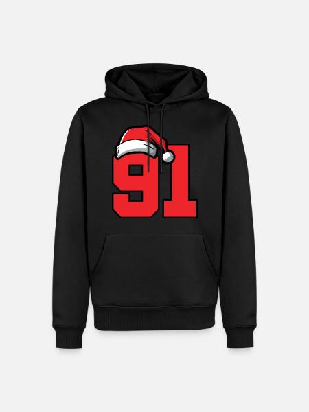 91 Numéro Noël - Sweat à capuche Premium bio Homme - noir