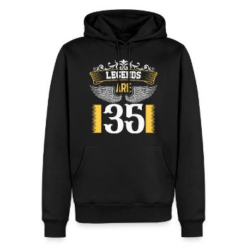 Legenden sind 35 Jahre alt, Geburtstag 35 - Männer Premium Bio Hoodie - Schwarz - Vorne - Nico (187cm)