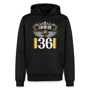 Legenden sind 36 Jahre alt, Geburtstag 36 - Männer Premium Bio Hoodie - Schwarz - Vorne - Nico (187cm)
