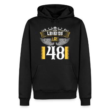 Legenden sind 48 Jahre alt, Geburtstag 48 - Männer Premium Bio Hoodie - Schwarz - Vorne - Nico (187cm)