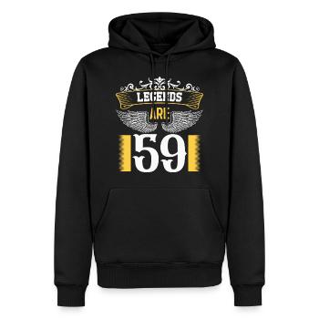 Legenden sind 59 Jahre alt, Geburtstag 59 - Männer Premium Bio Hoodie - Schwarz - Vorne - Nico (187cm)