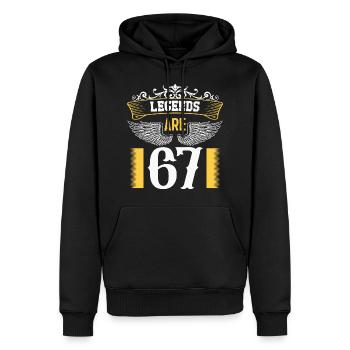 Legenden sind 67 Jahre alt, Geburtstag 67 - Männer Premium Bio Hoodie - Schwarz - Vorne - Nico (187cm)