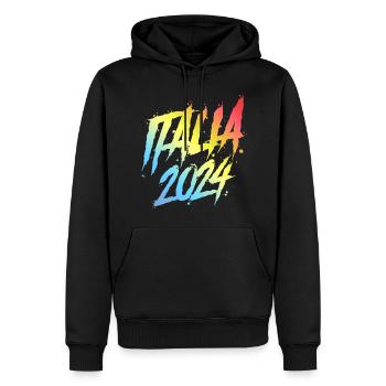 L’équipe des fêtes colorées d’Italia 2024 - Sweat à capuche Premium bio Homme - noir - Devant - Nico (187cm)
