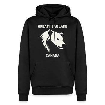 Great Bear Lake Silhouette Design - Urlaub in - Männer Premium Bio Hoodie - Schwarz - Vorne - Nico (187cm)