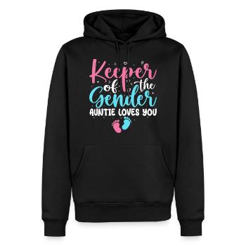 Gender Reveal Party - Hüter der Gender-Tante - Männer Premium Bio Hoodie - Schwarz - Vorne - Nico (187cm)