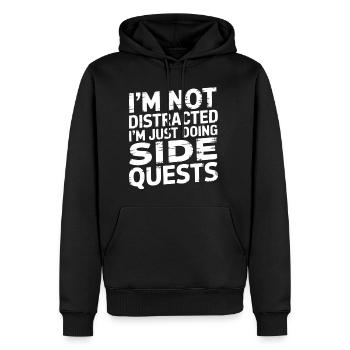 I'm Not Distracted I'm Just Doing Side Quests 3 - Männer Premium Bio Hoodie - Schwarz - Vorne - Nico (187cm)